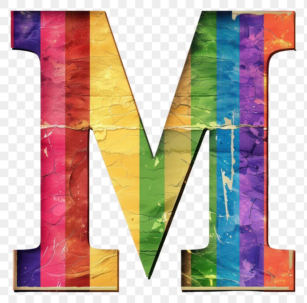 PNG  Rainbow with alphabet M backgrounds pattern paper.