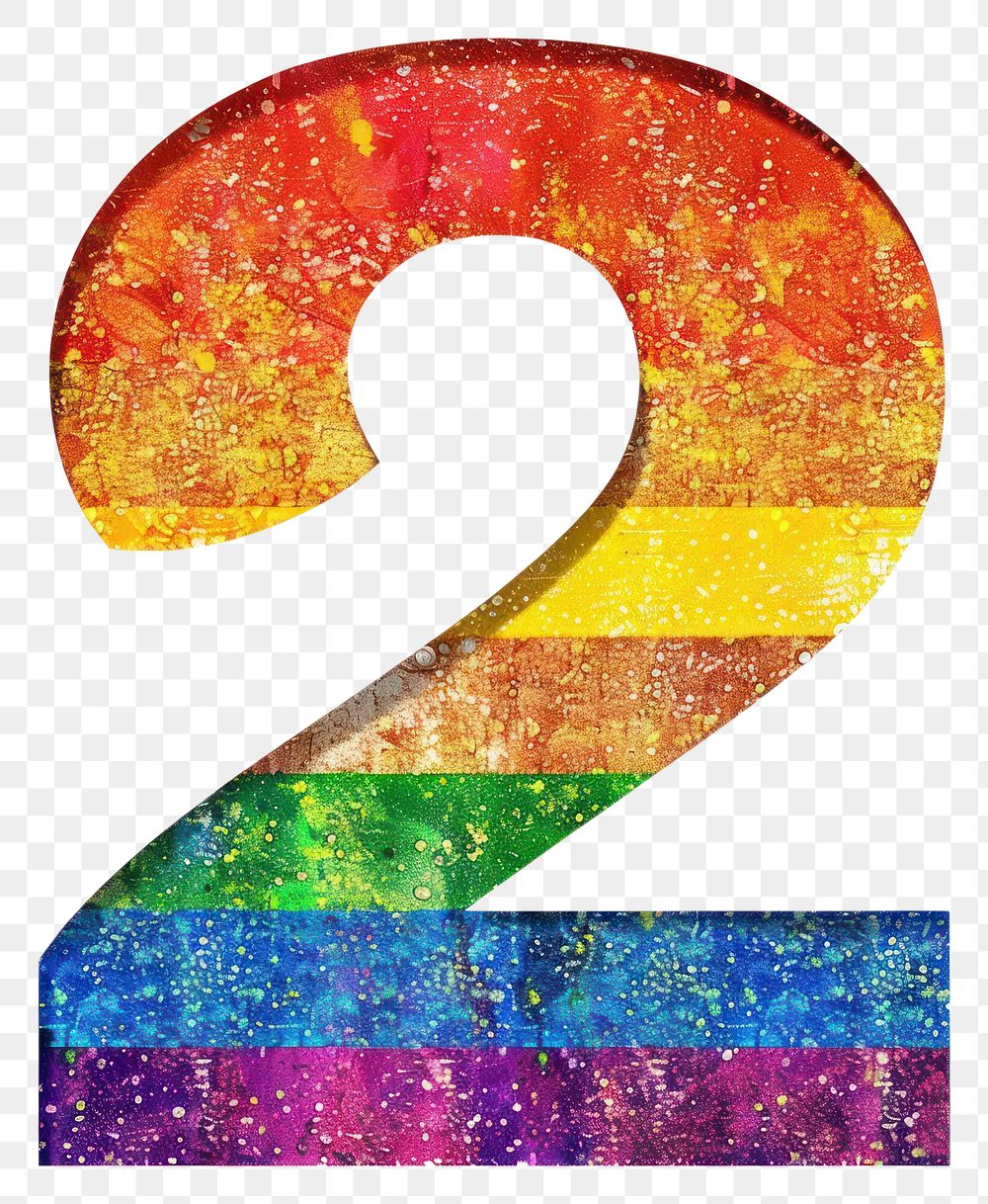 PNG  Rainbow with number 2 pattern symbol font.