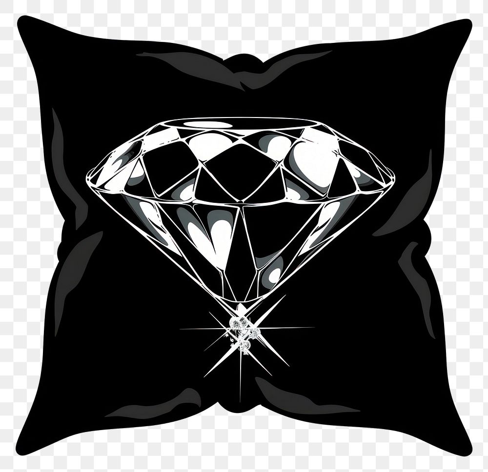 PNG Diamond on a jewelry pillow gemstone drawing white background.