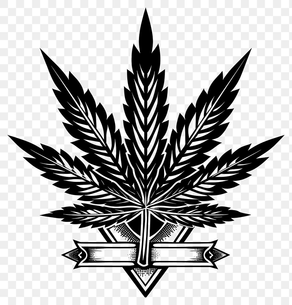 PNG Marijuana plant leaf logo.