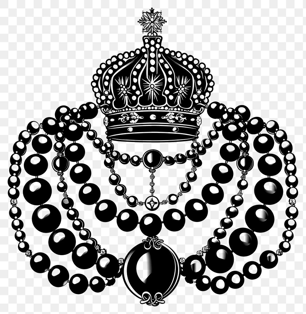 PNG Pearls necklace jewelry crown black.