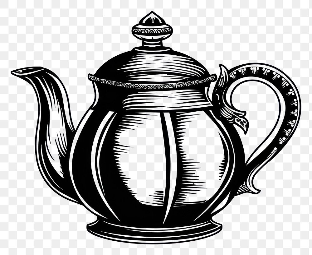 PNG Teapot drawing black refreshment.