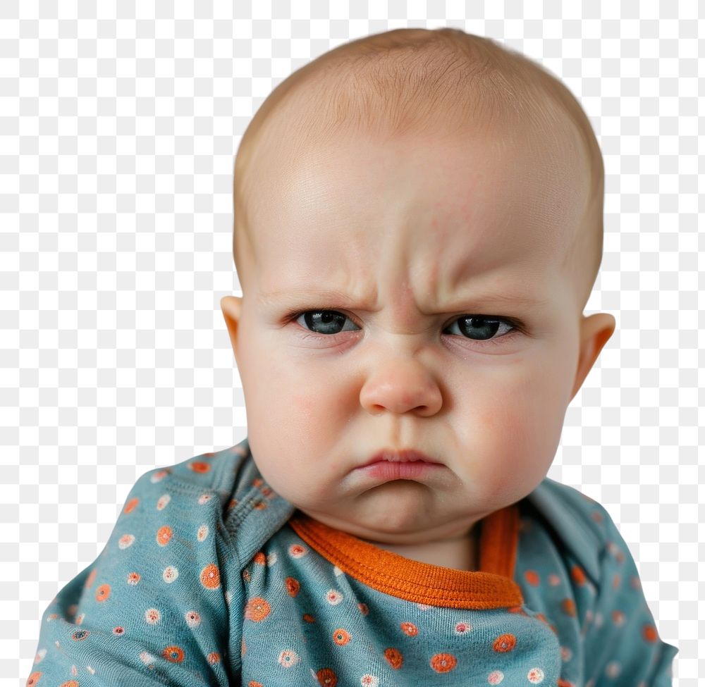PNG Angry baby portrait crying disappointment.