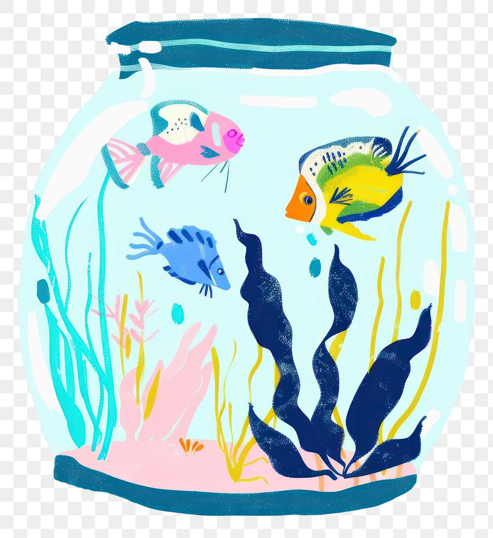 PNG Aquarium animal fish jar.