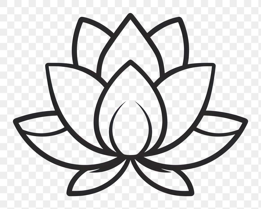 PNG Black lotus flower line creativity