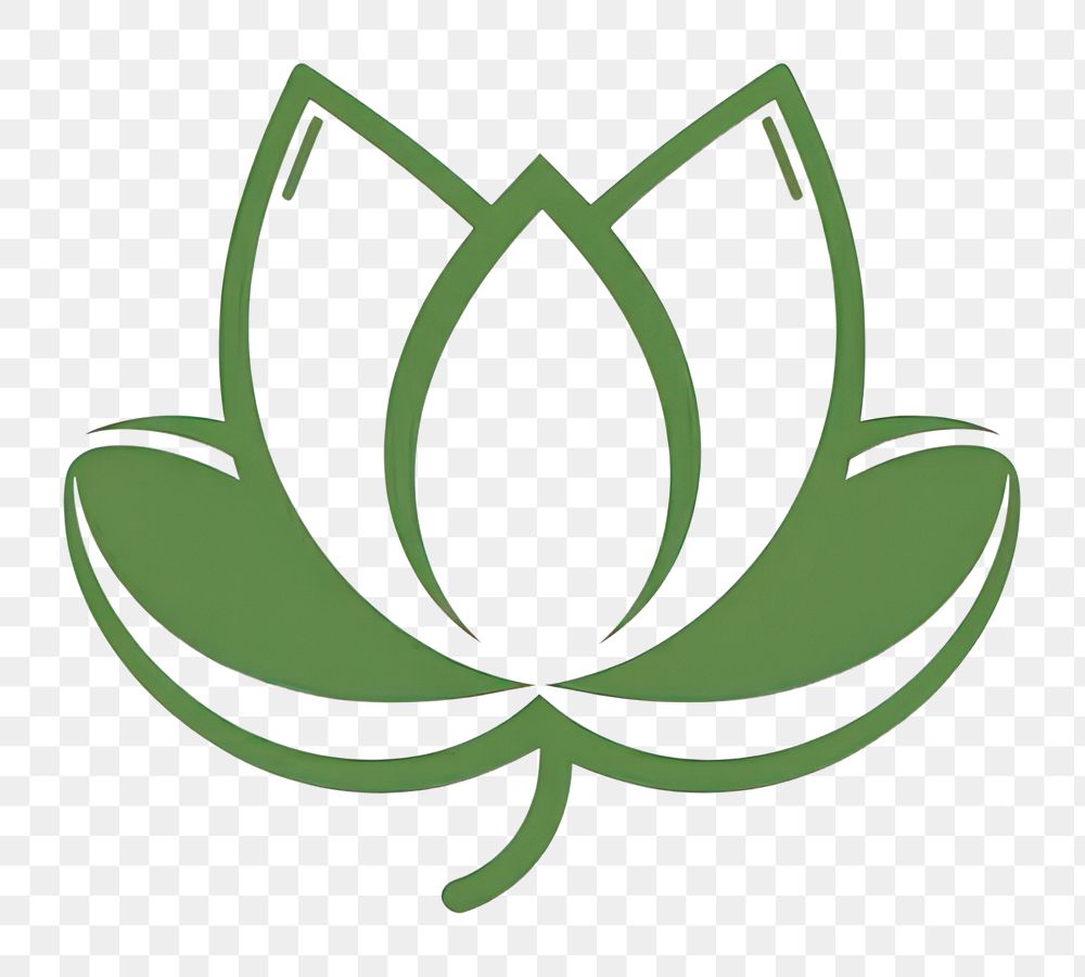 PNG Green lotus plant leaf logo.