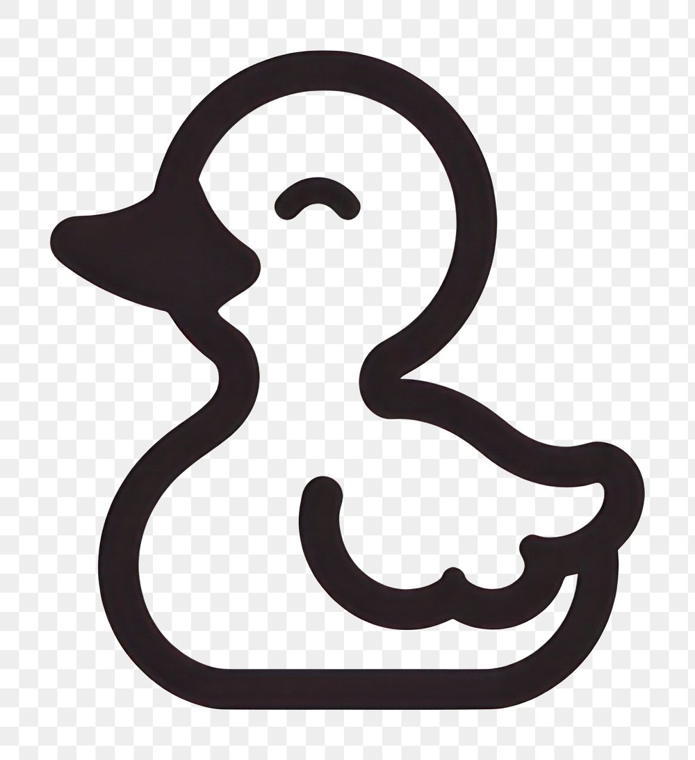 PNG Duck symbol white line.