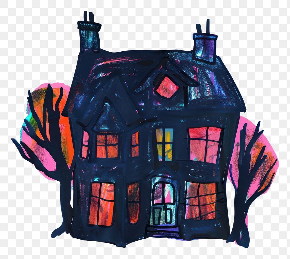 PNG Haunted house white background architecture creativity.