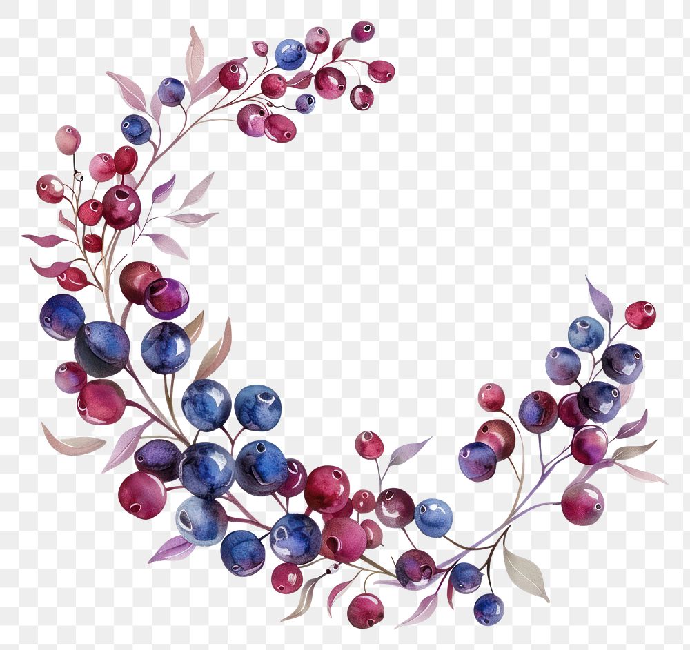 PNG Berry blueberry wreath plant.