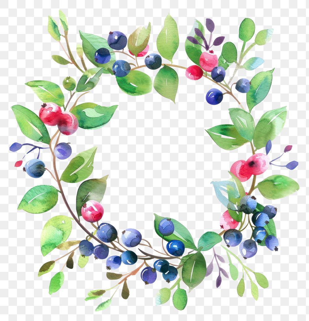PNG Berry blueberry wreath plant.