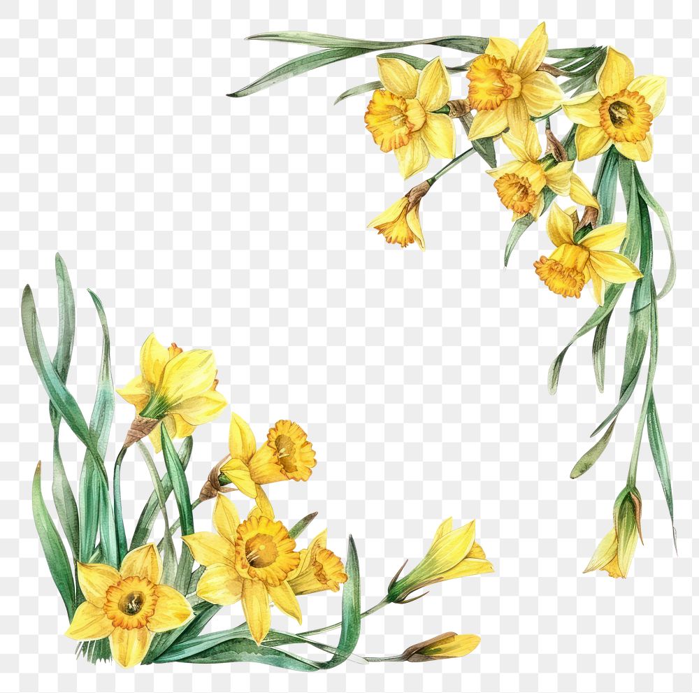 PNG Daffodil flower plant white background.