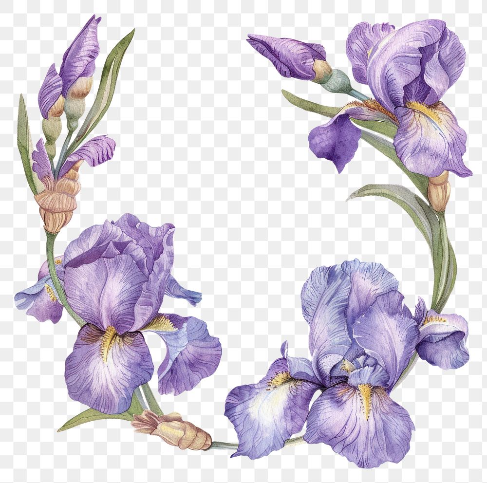 PNG Iris border flower purple petal