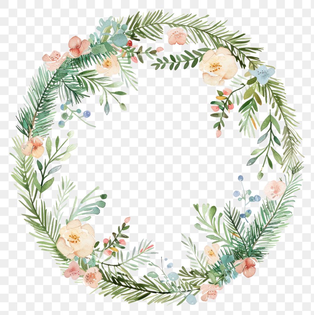 PNG Pattern wreath circle plant