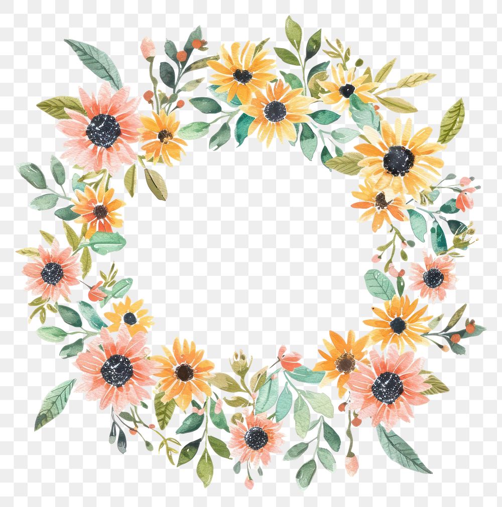 PNG Pattern flower backgrounds sunflower.