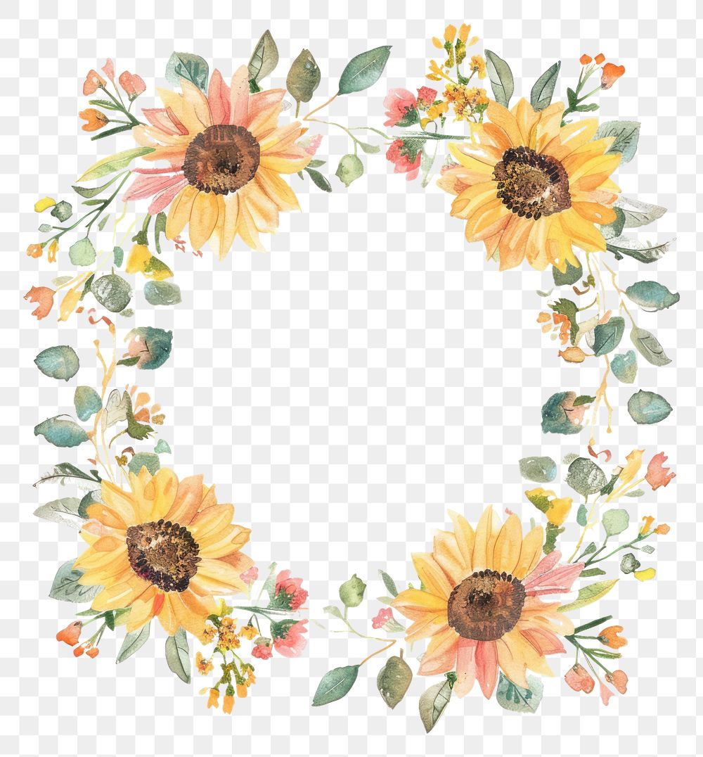 PNG Sunflower pattern backgrounds circle.