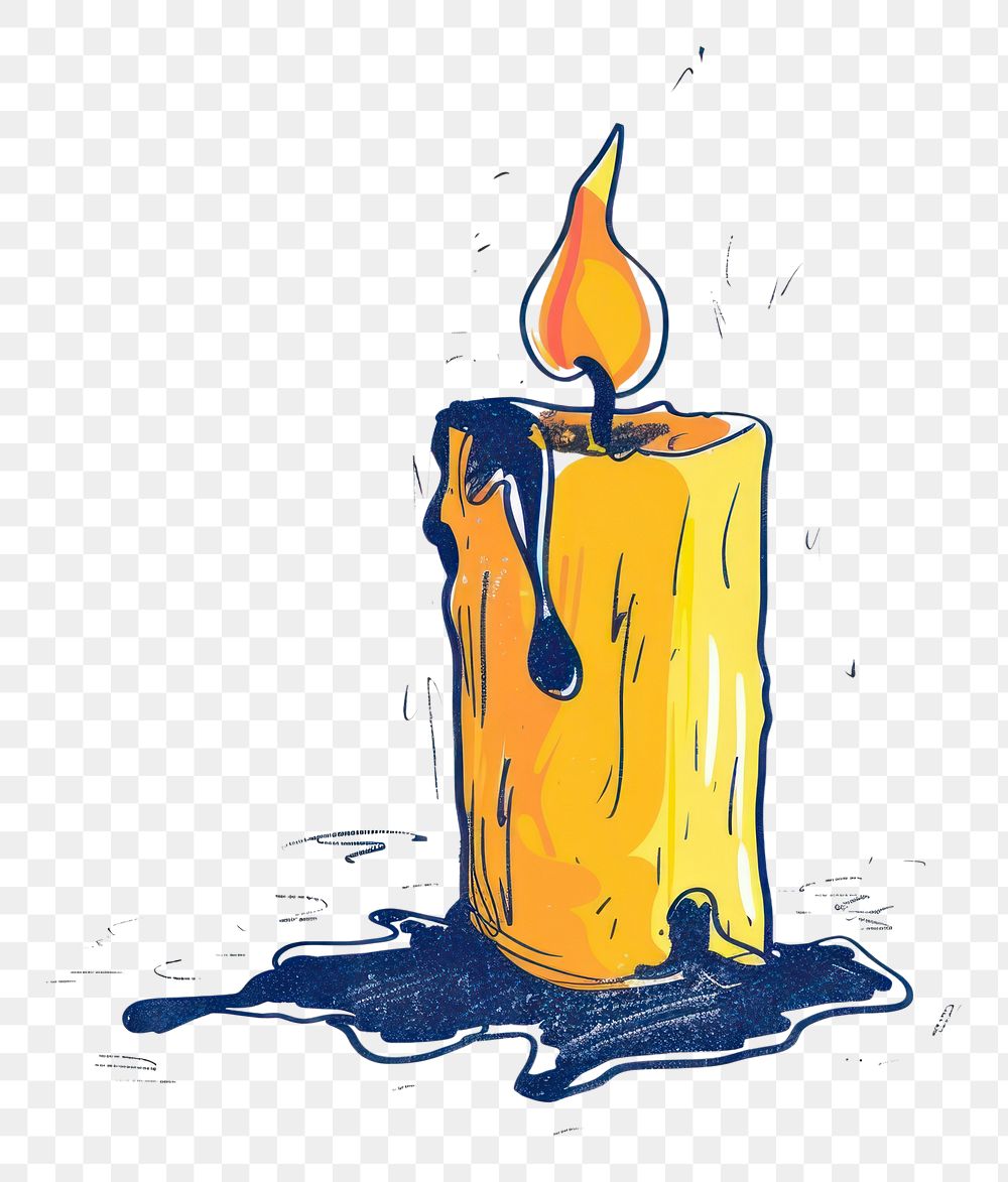 PNG Drawing candle fire illuminated creativity.