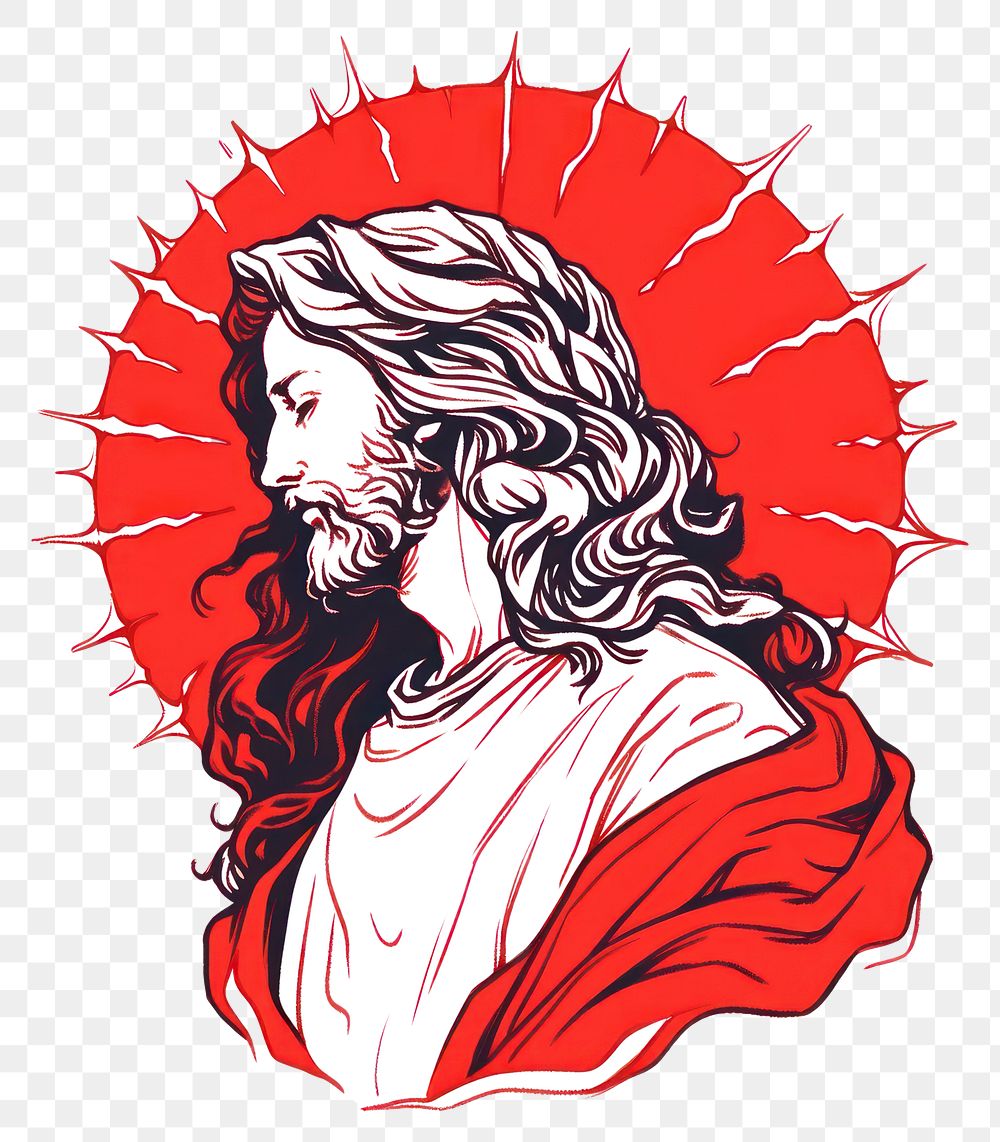 PNG Jesus Christ drawing sketch representation.