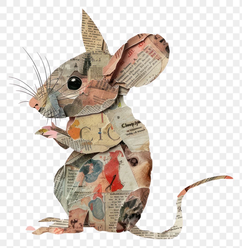 PNG Ephemera paper mouse art animal rodent.