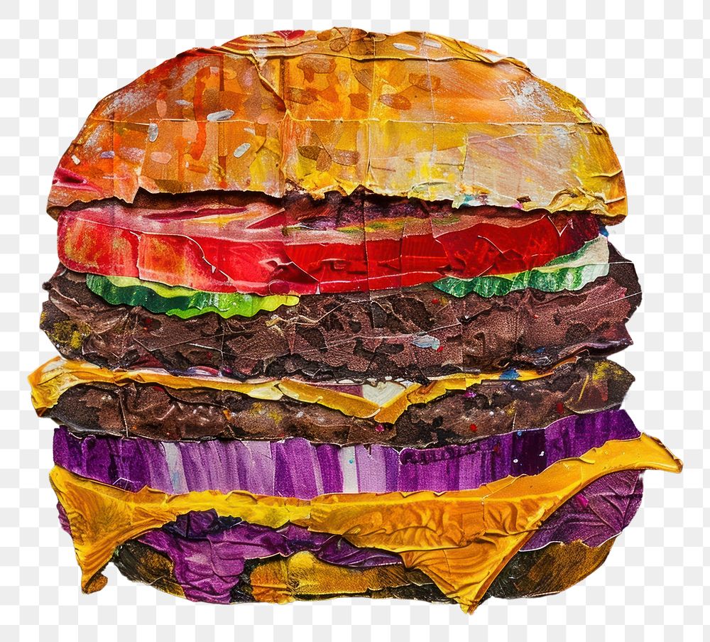 PNG Hamburger art hamburger painting.