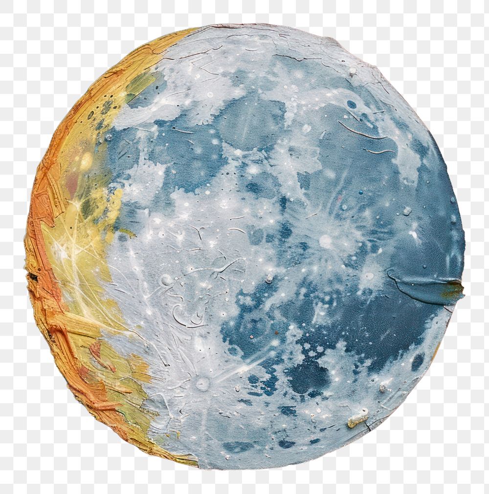 PNG Moon art astronomy painting.