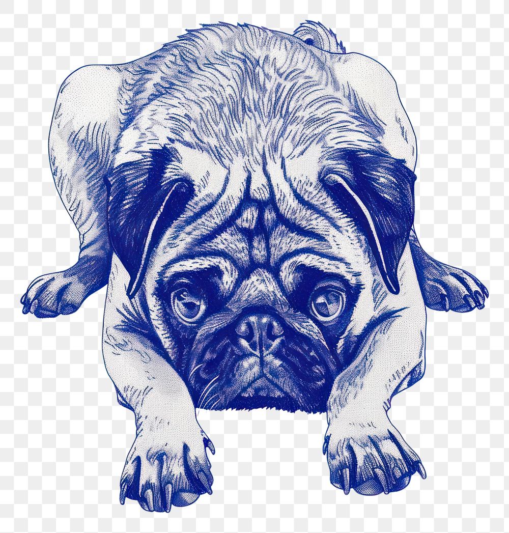 PNG Drawing dog pug animal.