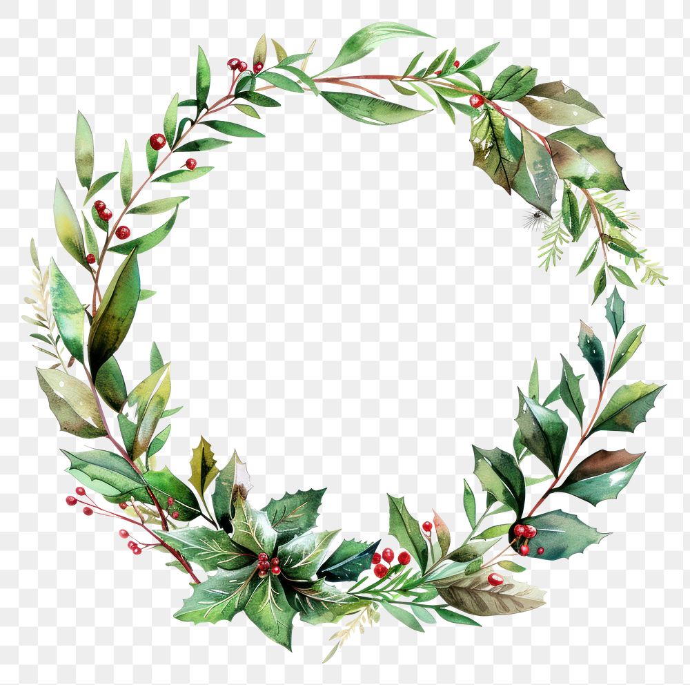 PNG Christmas wreath pattern plant leaf.