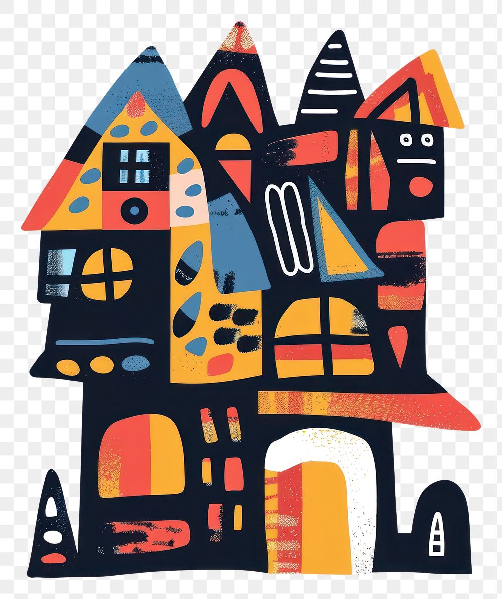 PNG Vector haunted house impressionism art white background architecture.