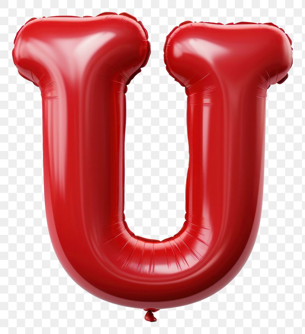 PNG  Red U letter balloon text red