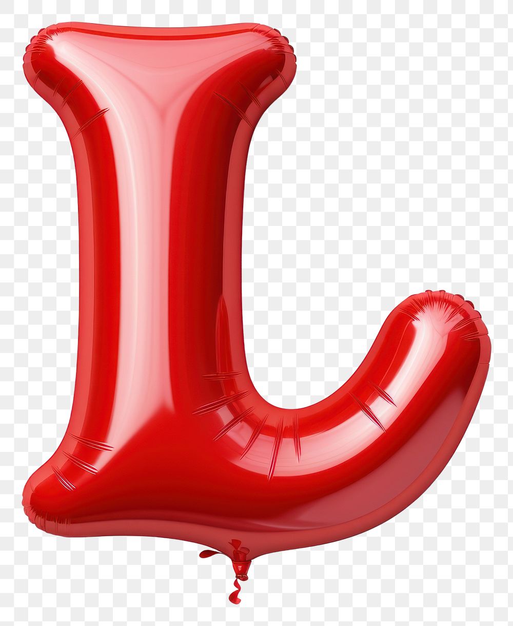 PNG  Red L letter balloon text red.