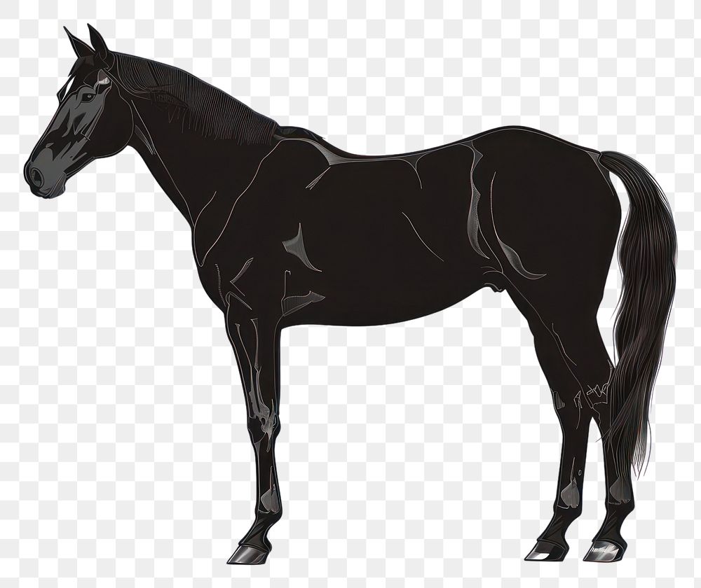 PNG Warmblood horse silhouette clip art stallion animal mammal.