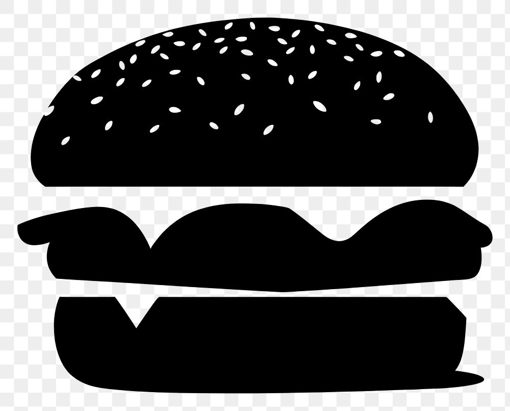 PNG Burger silhouette clip art burger clothing stencil.