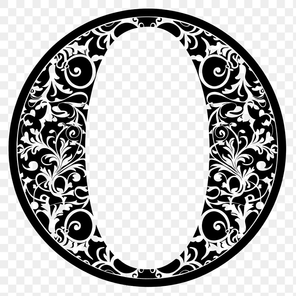 PNG O letter alphabet art porcelain horseshoe.