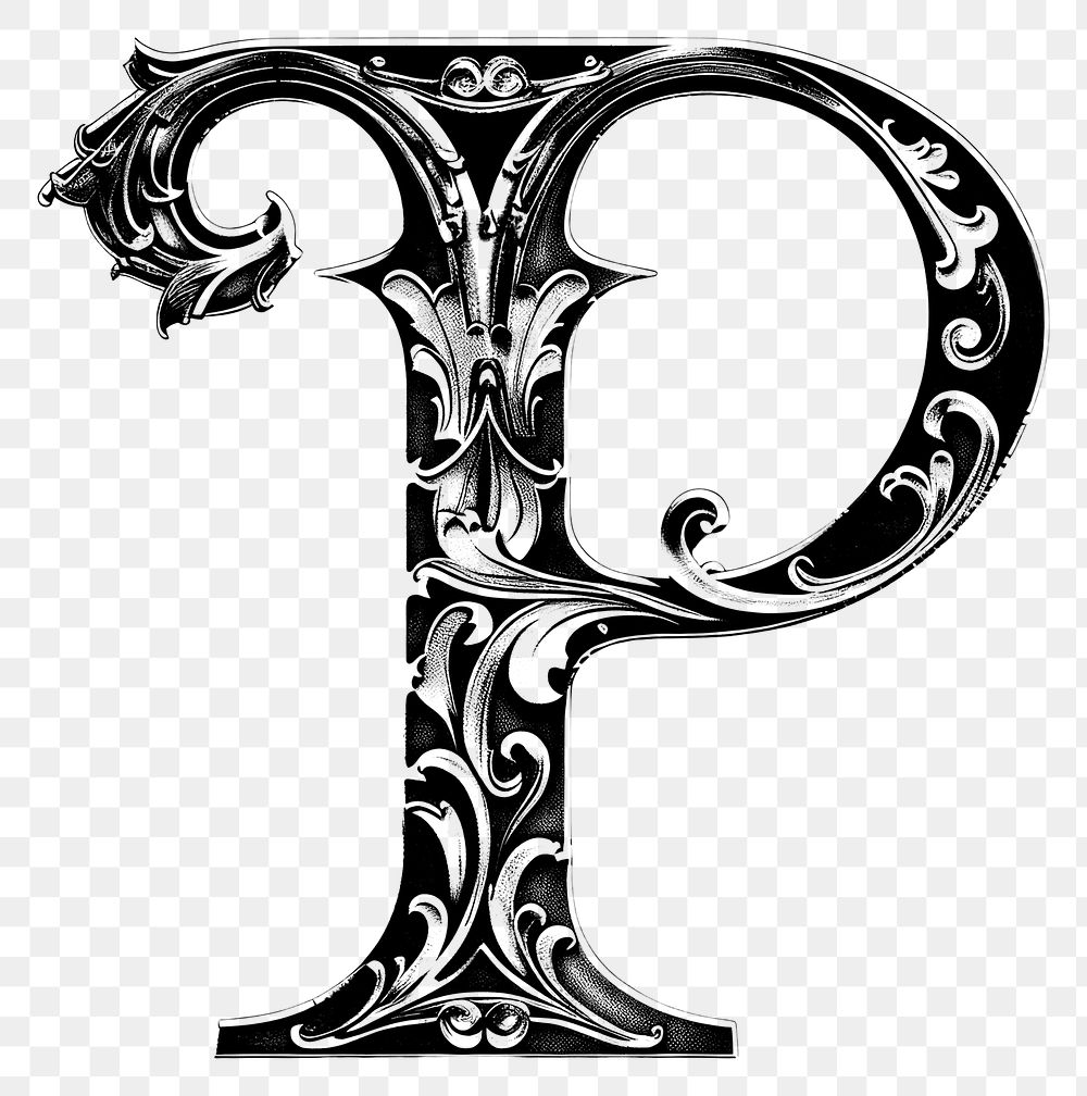 PNG P letter alphabet art symbol number