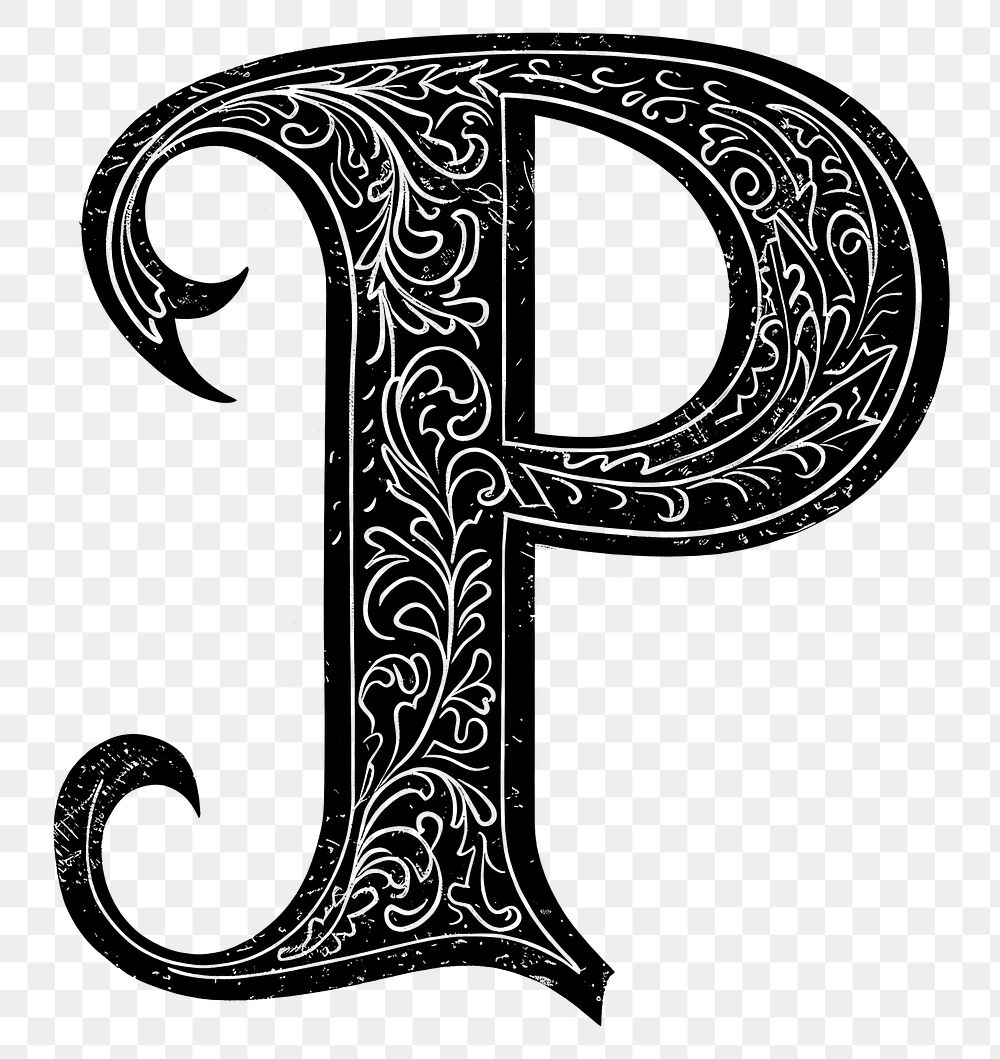 PNG P letter alphabet ampersand symbol cross.