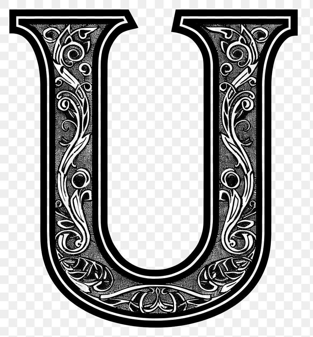 PNG U letter alphabet horseshoe symbol number.