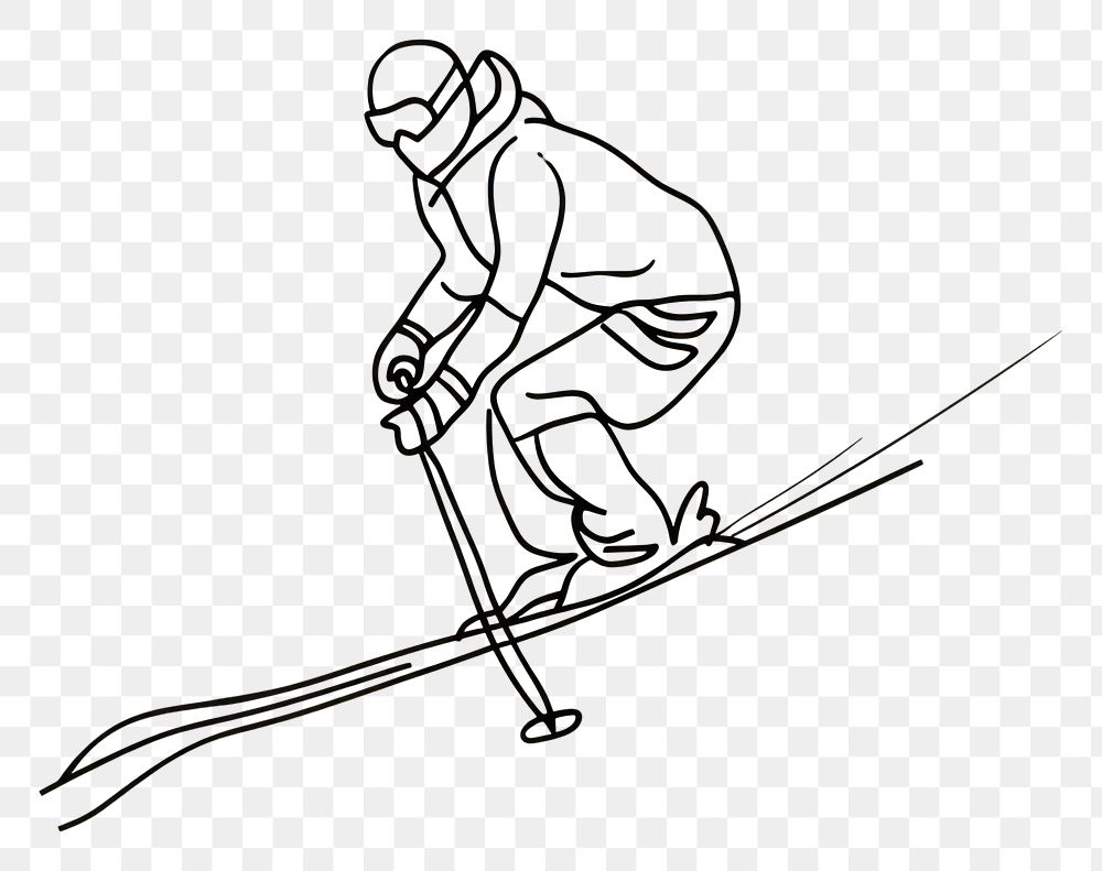 PNG Skiing illustrated recreation outdoors.