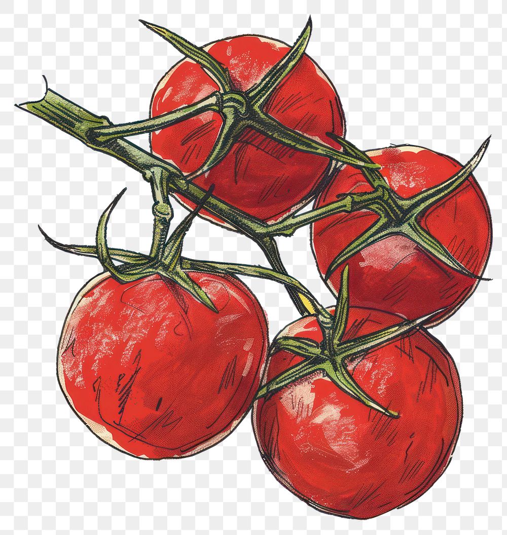 PNG Tomatoes on vine art vegetable dynamite.