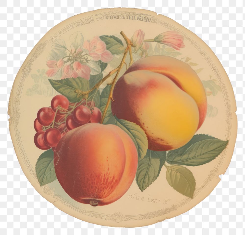 PNG Fruit sticker produce plant peach.