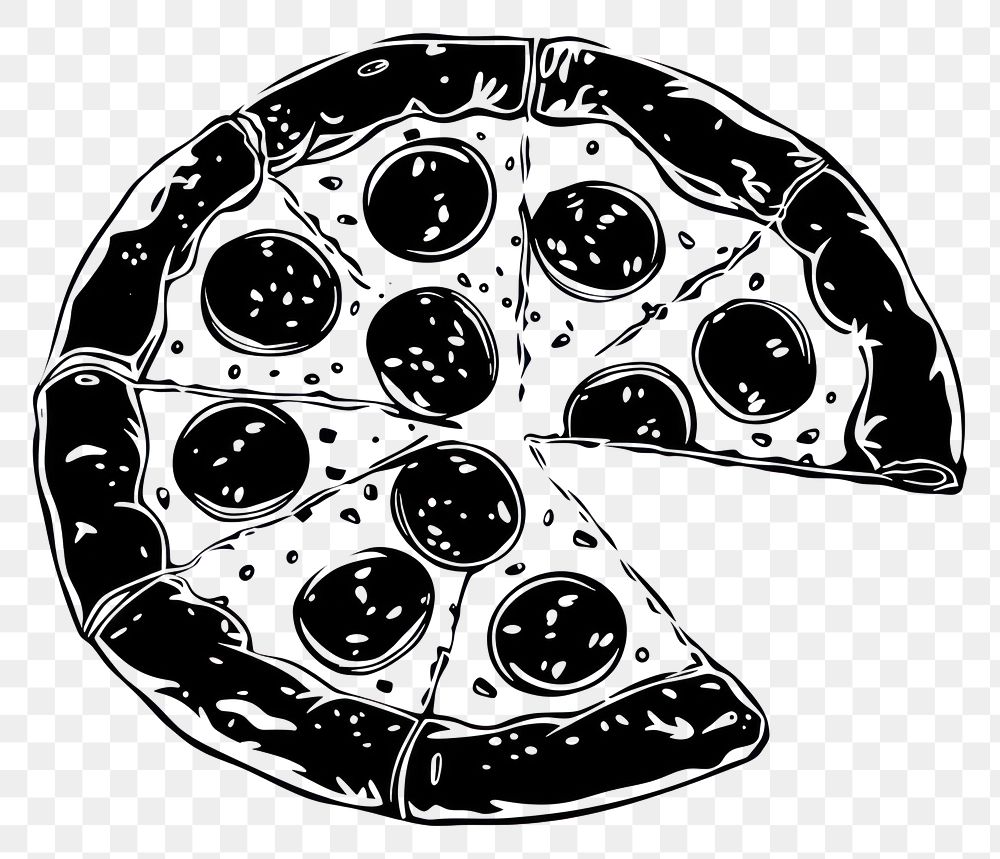 PNG Pizza silhouette clip art pizza illustrated drawing.