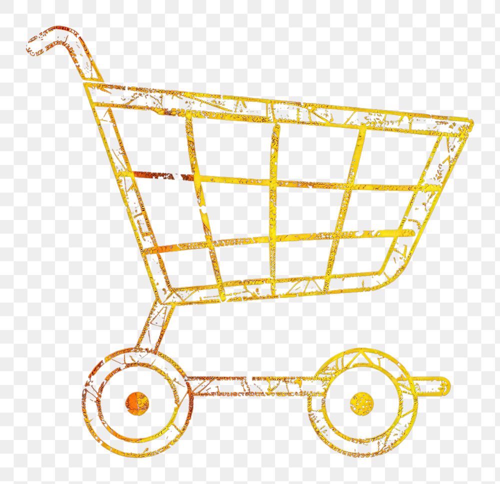 PNG Golden shopping machine wheel shopping cart.