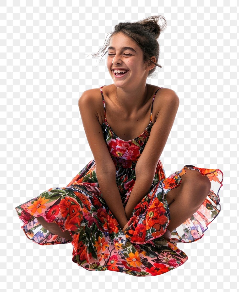 PNG Latina Argentinian girl laugh dress photo.