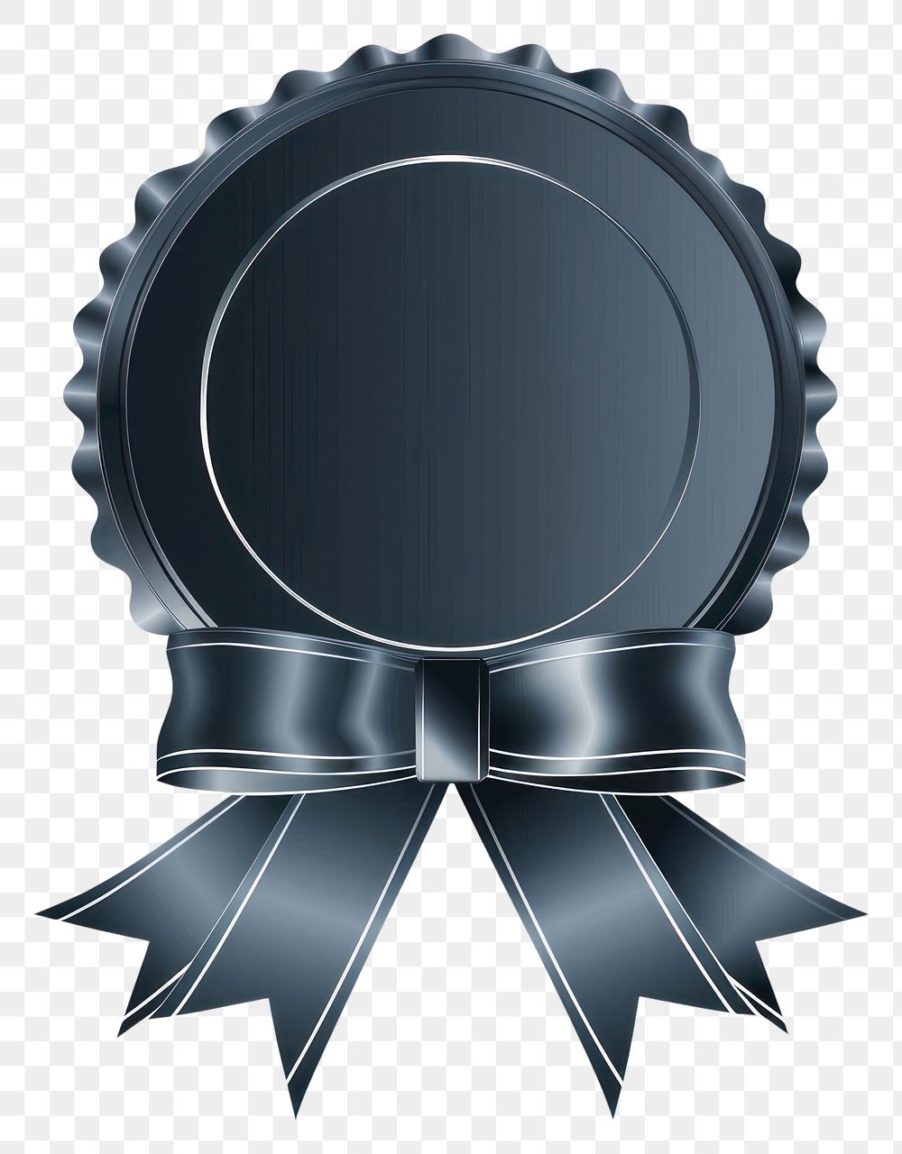 PNG Gradient silver Ribbon award badge icon appliance clothing apparel.