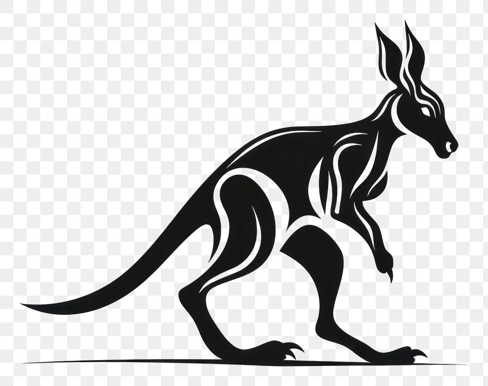 PNG Kangaroo kangaroo wallaby stencil.
