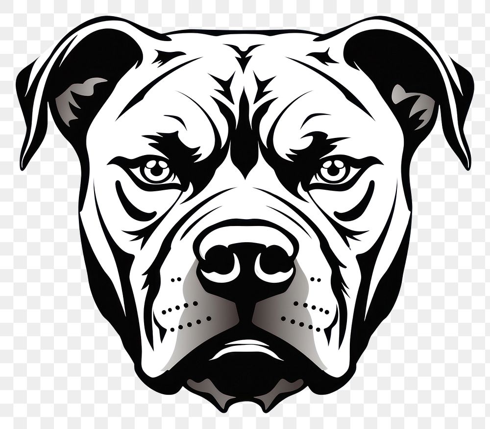 PNG Pitbull stencil bulldog animal.