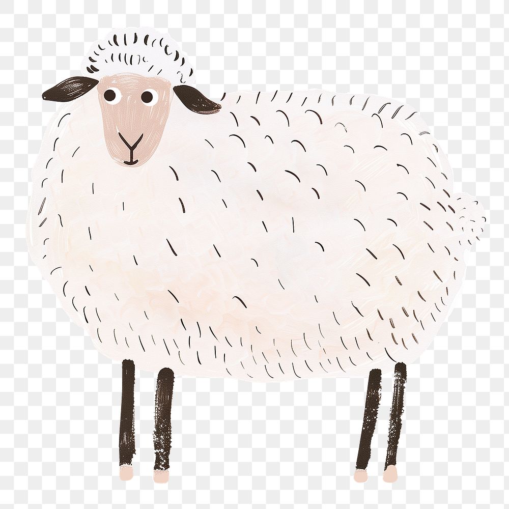 Cute sheep png farm animal, transparent background