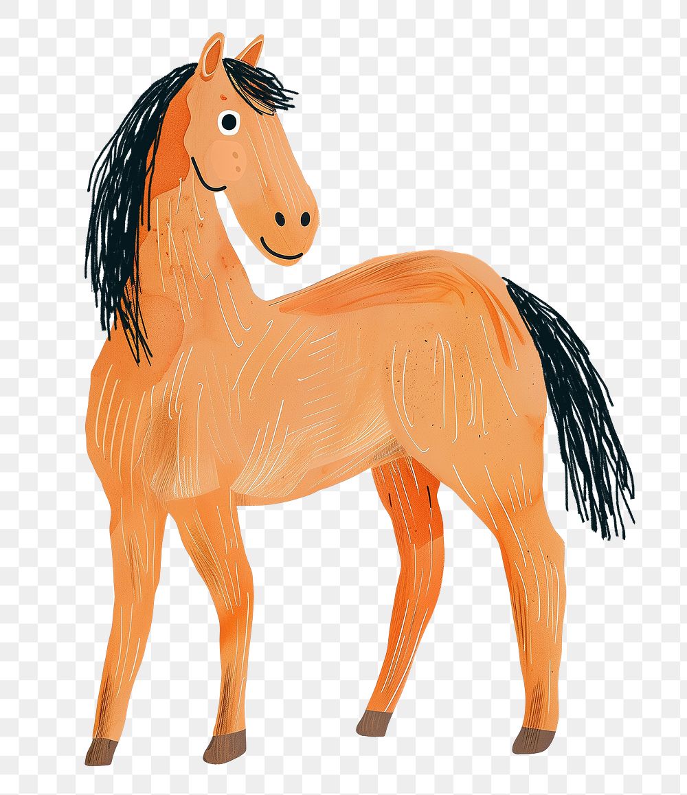 Horse png cute animal, transparent background