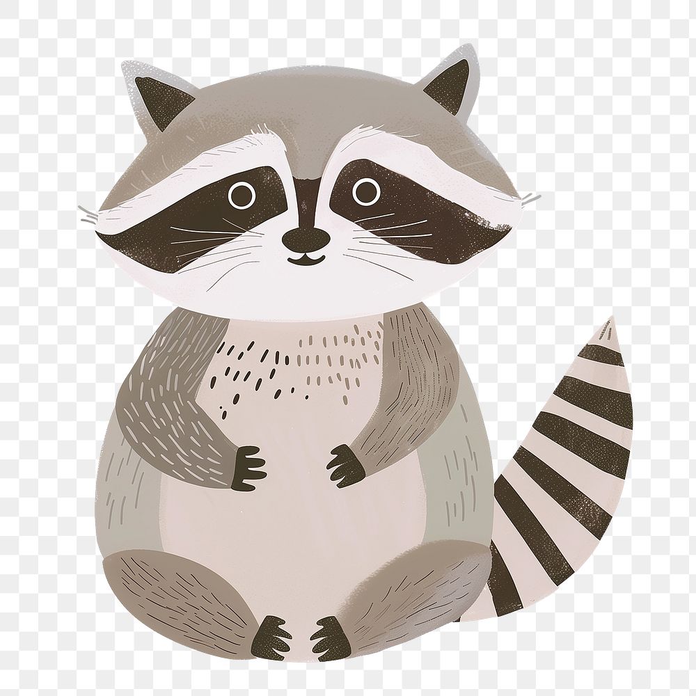 Raccoon png cute animal, transparent background