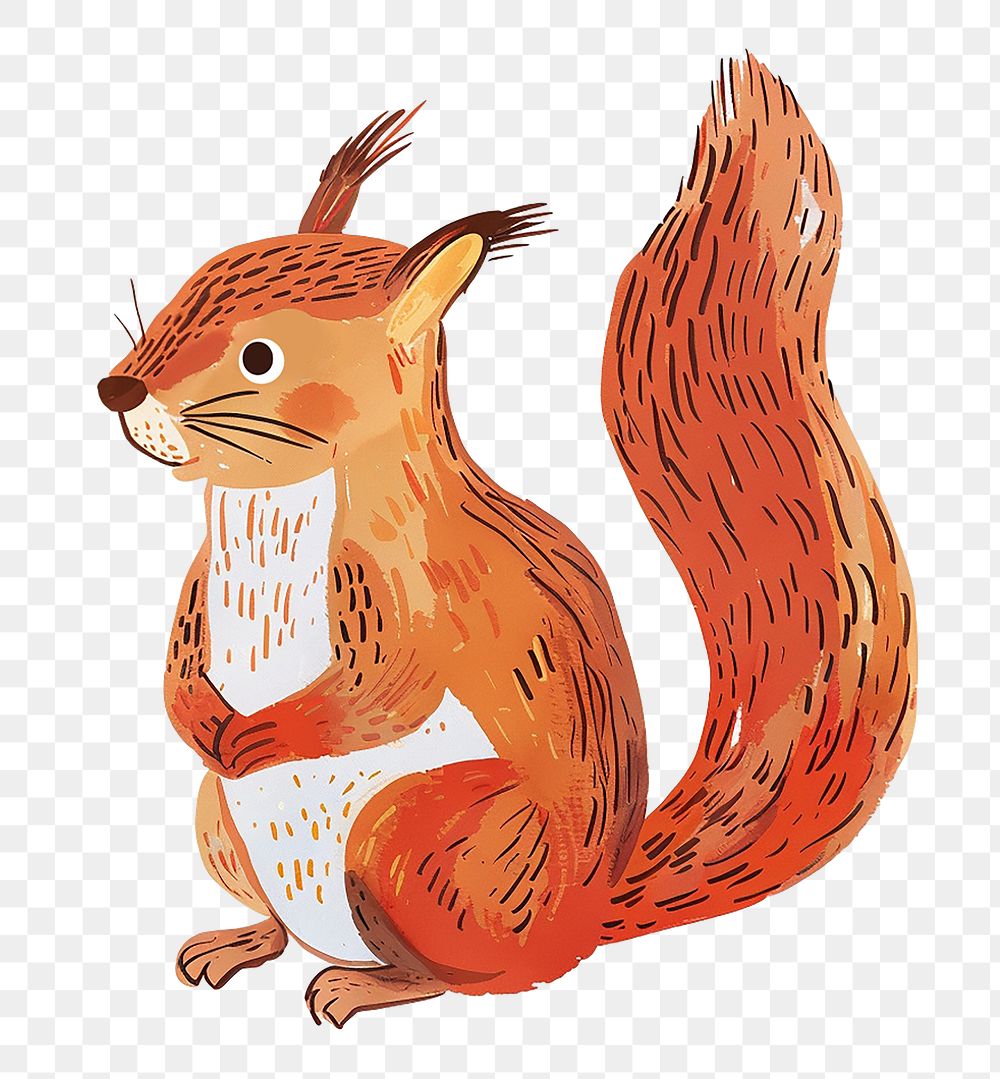 Squirrel png cute animal, transparent background