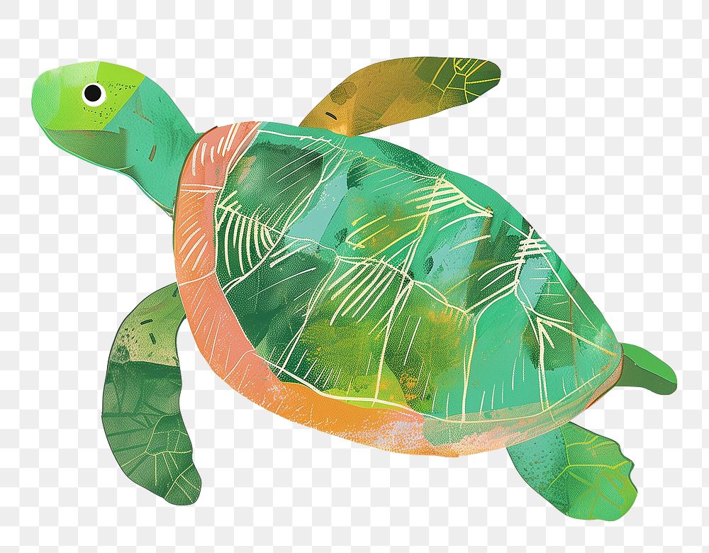 Sea turtle png cute animal, transparent background