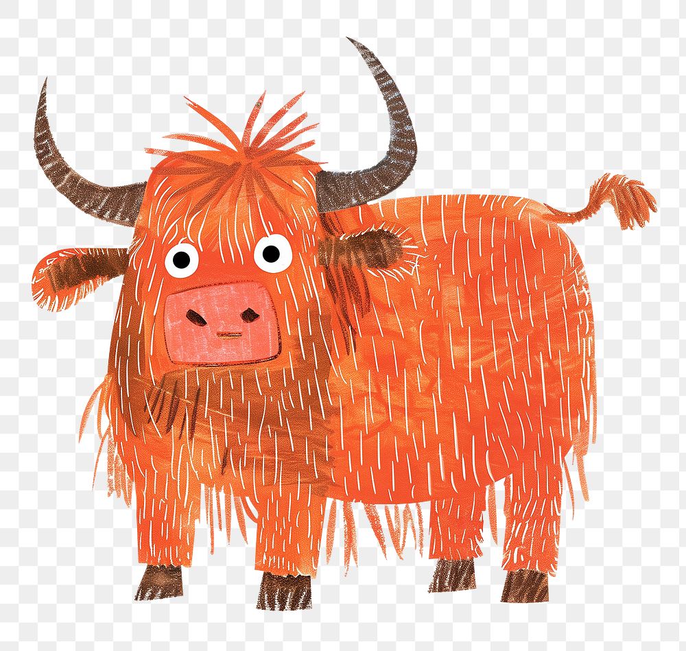 Yak png cute animal, transparent background